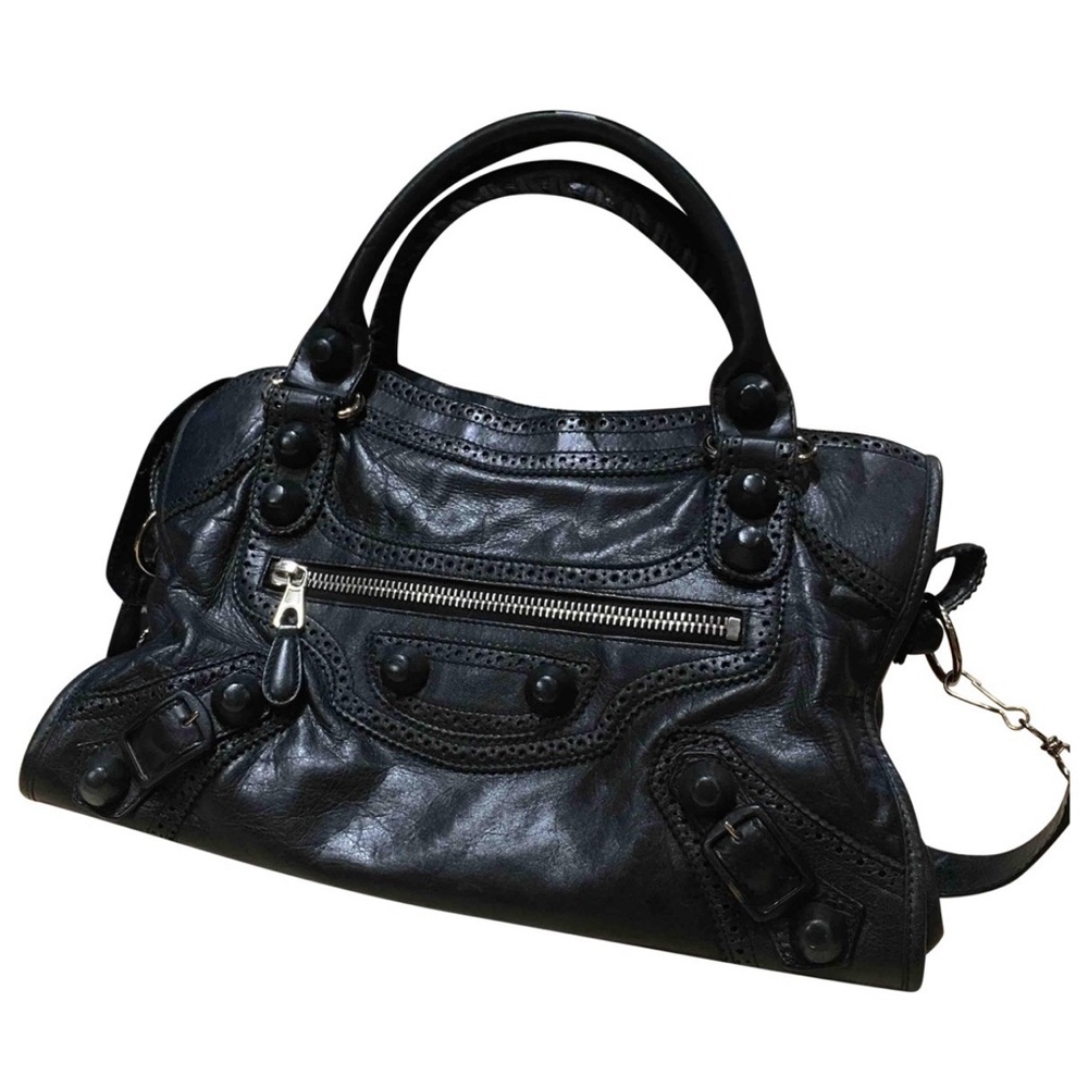 100% Authentic Balenciaga City bag in black with silver hardware
